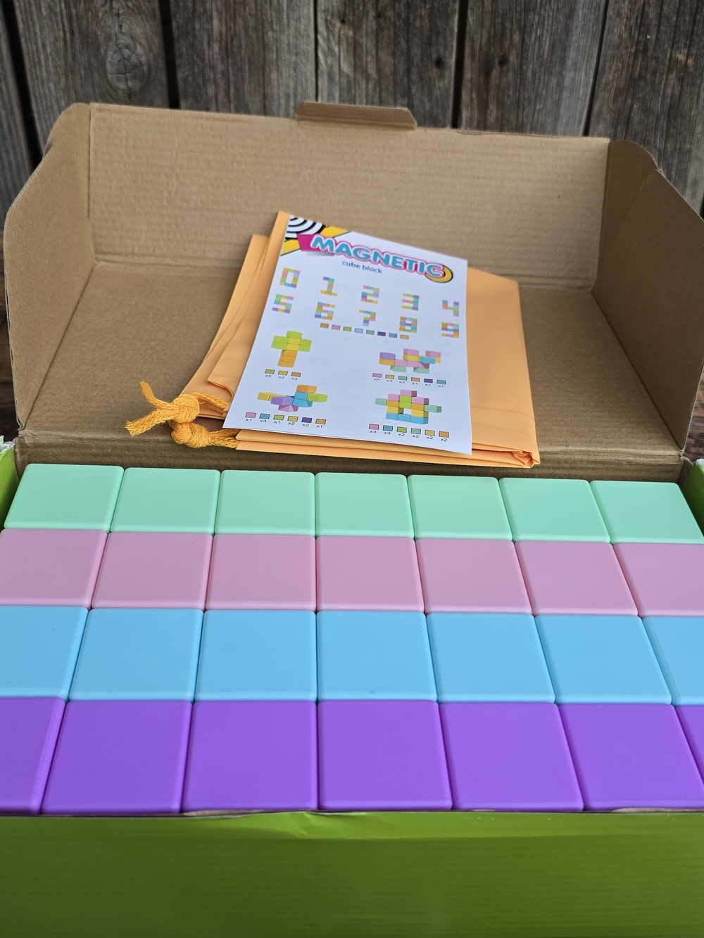 Magnetic Pastel Building Tiles Mint Pink Blue Purple